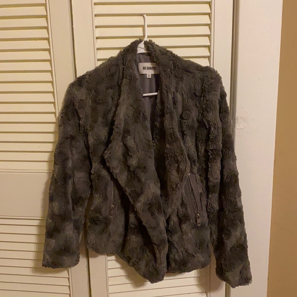 XS Grey Faux Fur BB Dakota jacket